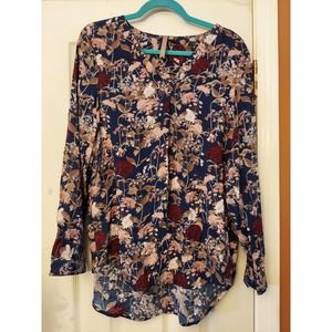 Brina & Em Long Sleeve Floral Blouse 2X